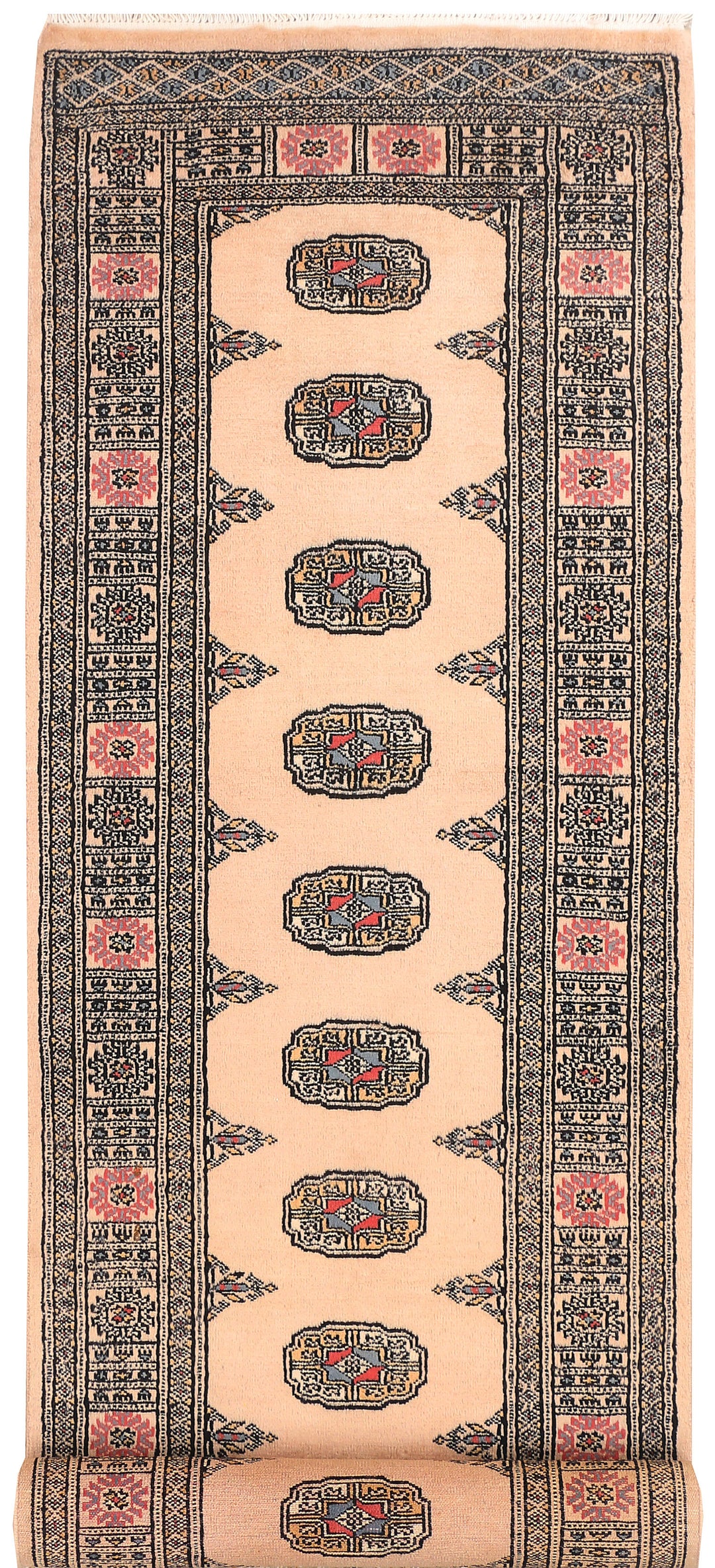 Antique White Bokhara 2' 7 x 11' 5 - No. 45714 - ALRUG Rug Store
