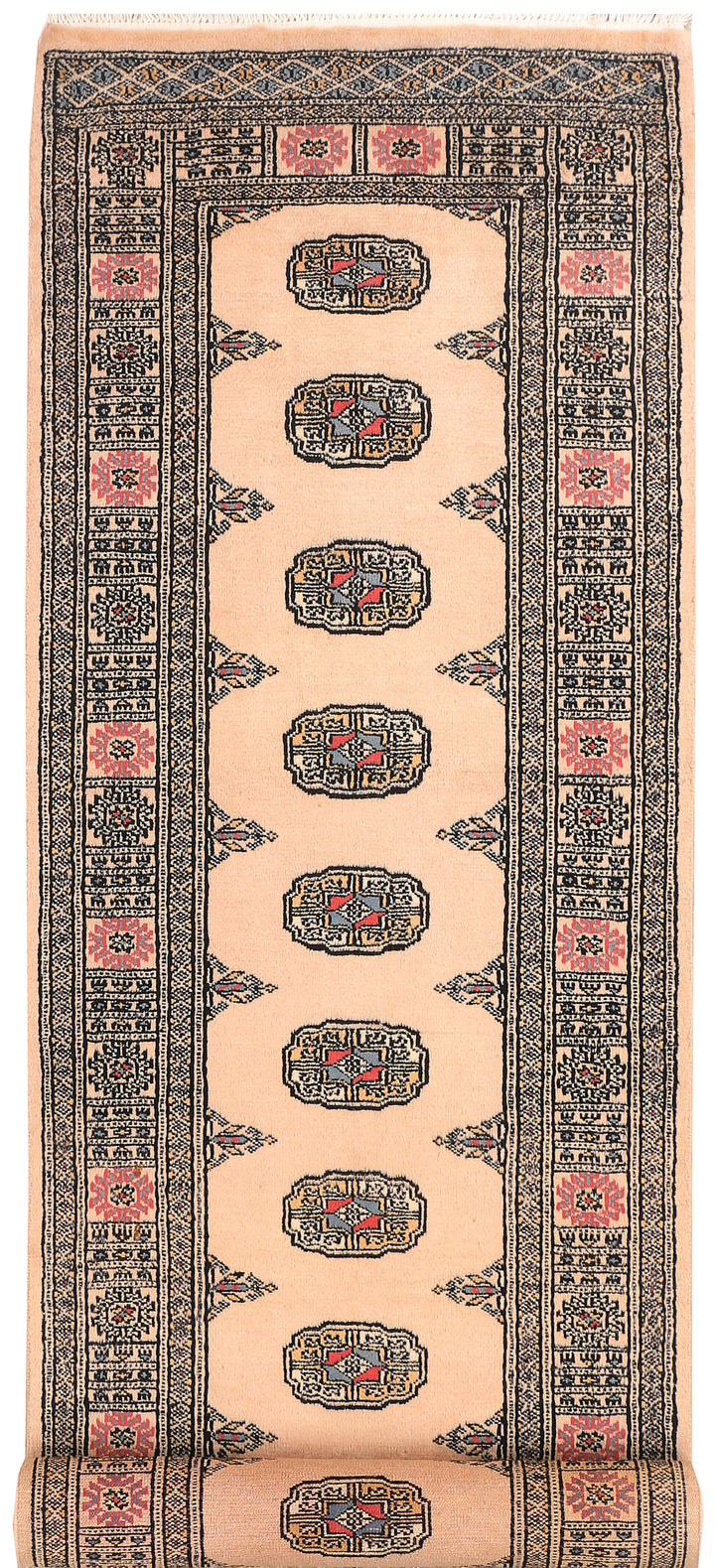 Antique White Bokhara 2' 7 x 11' 5 - No. 45714 - ALRUG Rug Store