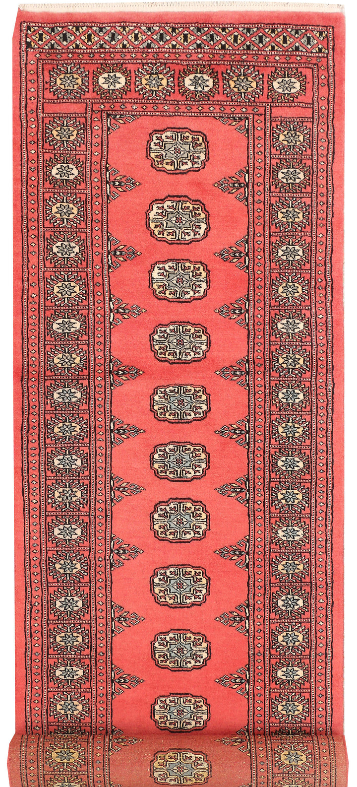 Salmon Bokhara 2' 6 x 11' - No. 45722 - ALRUG Rug Store