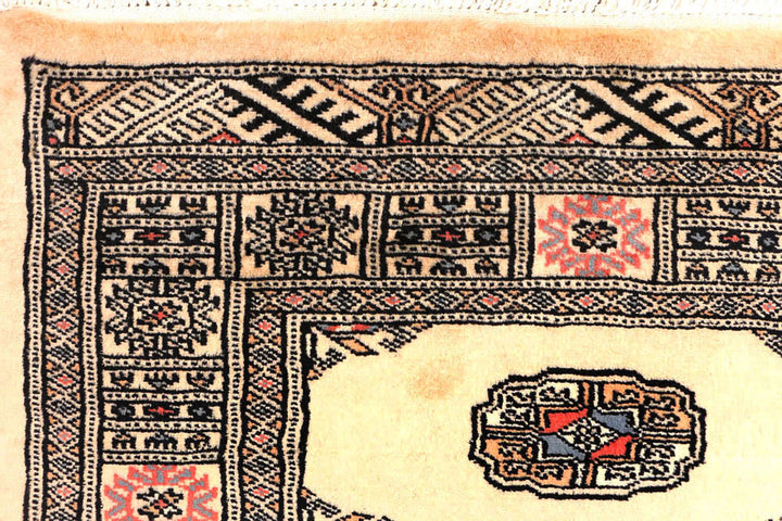 Antique White Bokhara 2'  7" x 11'  7" - No. QA59879