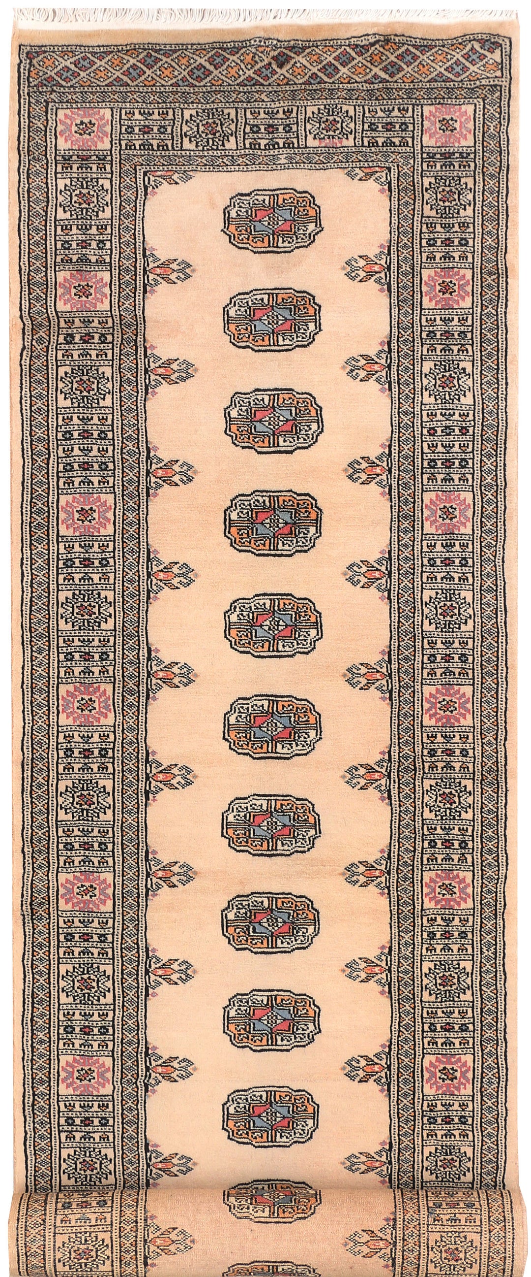Antique White Bokhara 2' 6 x 10' 8 - No. 45732 - ALRUG Rug Store