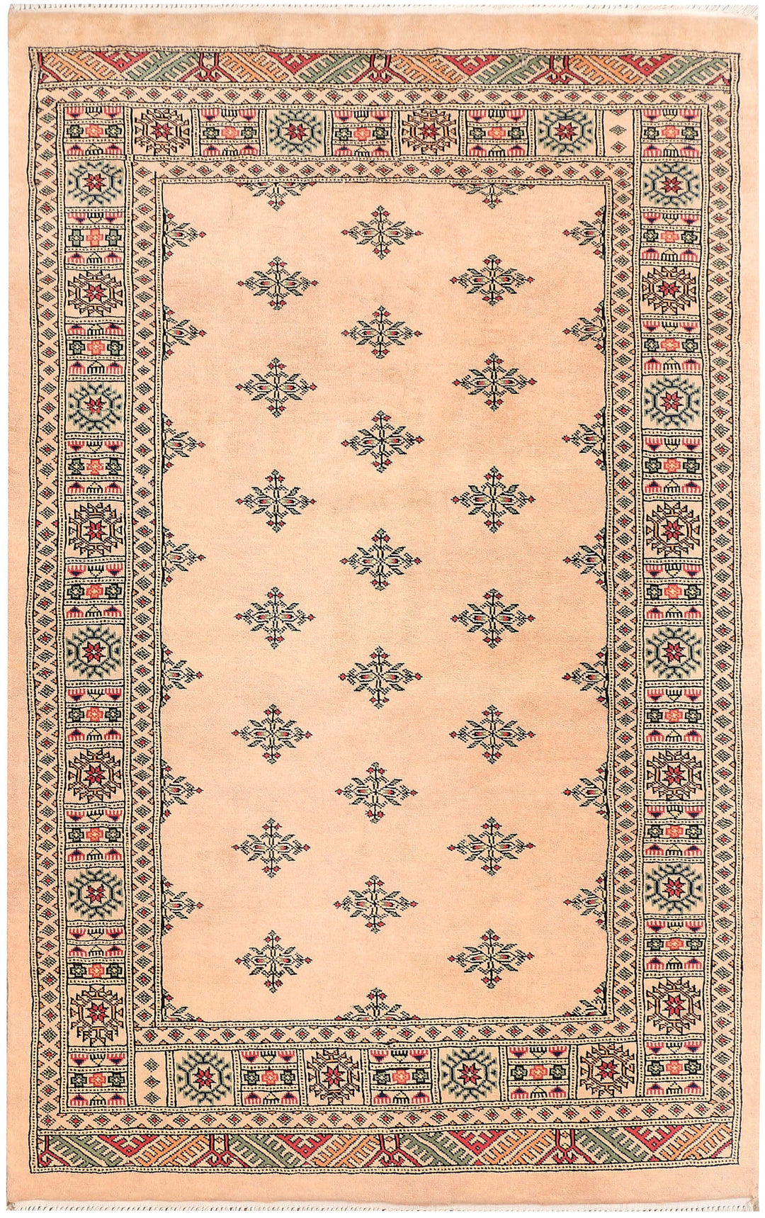 Afghan Oriental Rug 4' x 6' 4 Hand-Knotted