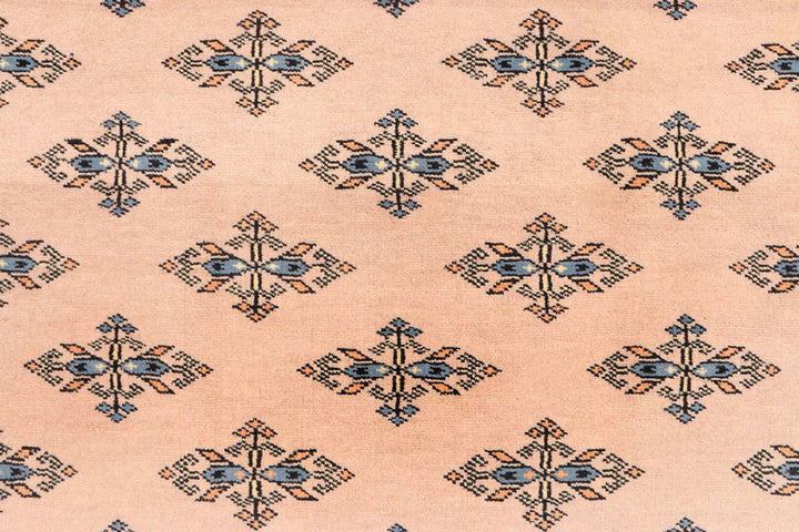 White Pakistani Butterfly Rug 4' 2 x 6' 3 Hand-Knotted close-up