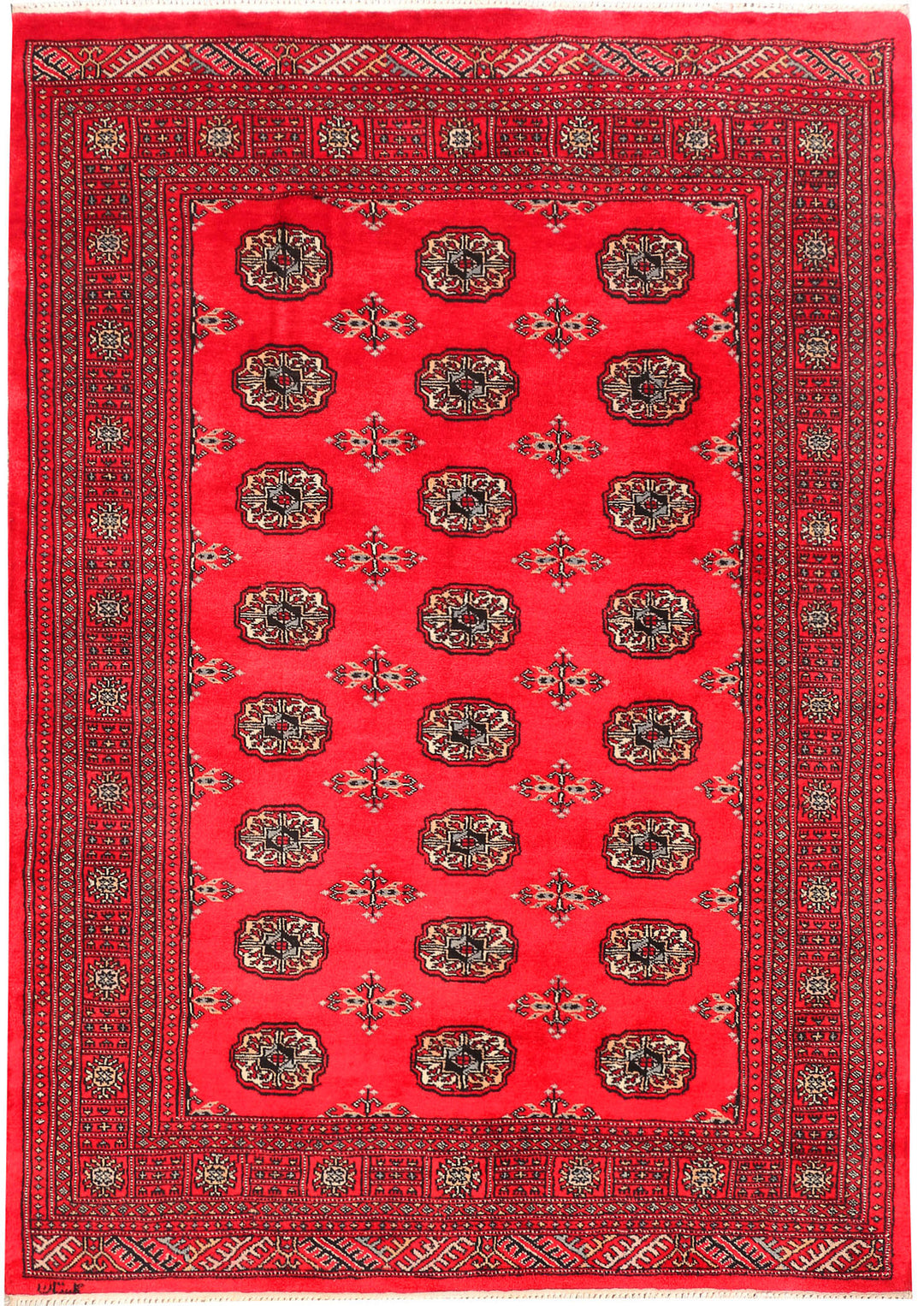 Crimson Bokhara 4' 7 x 6' 7 - No. 45862 - ALRUG Rug Store