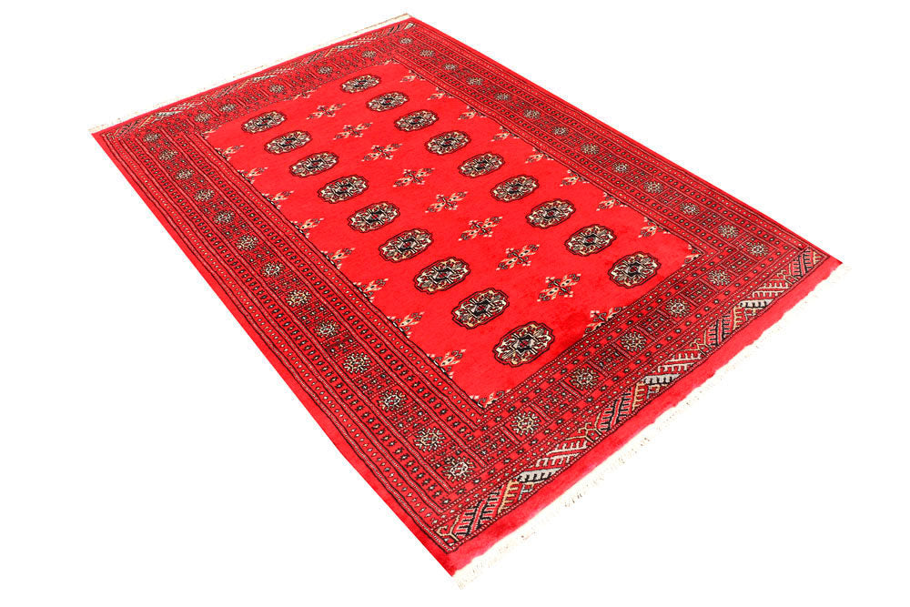 Crimson Bokhara 4' 7 x 6' 6 - No. 45870 - ALRUG Rug Store