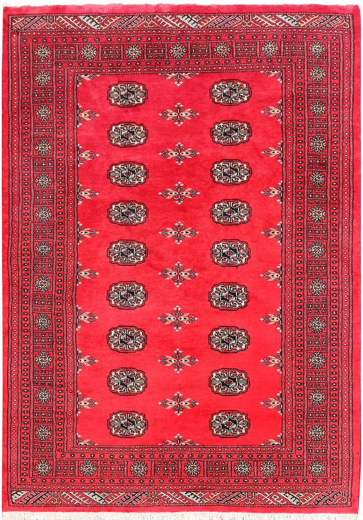 Crimson Bokhara 4' 7 x 6' 6 - No. 45870 - ALRUG Rug Store
