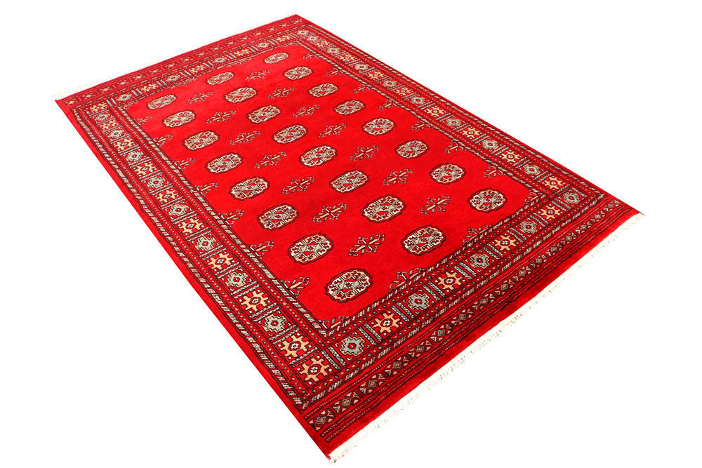 Dark Red Bokhara 4' 6 x 6' 10 - No. 45887 - ALRUG Rug Store