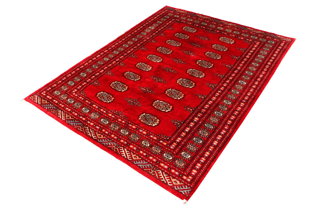 Red Bokhara 4' 6 x 6' - No. 45898 - ALRUG Rug Store