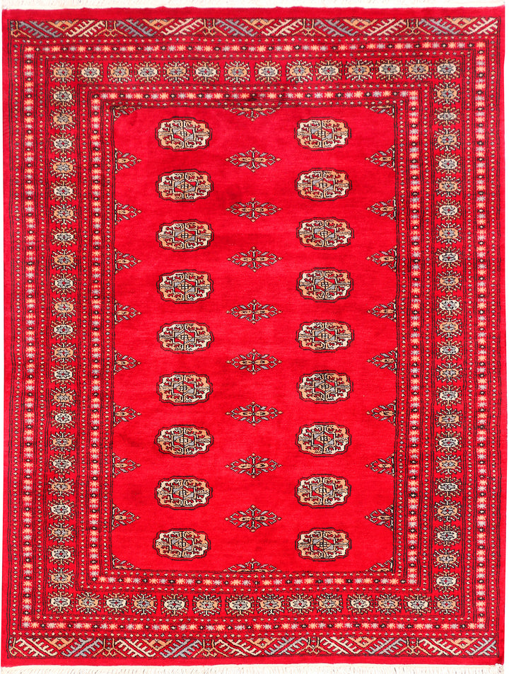 Red Bokhara 4' 6 x 6' - No. 45898 - ALRUG Rug Store