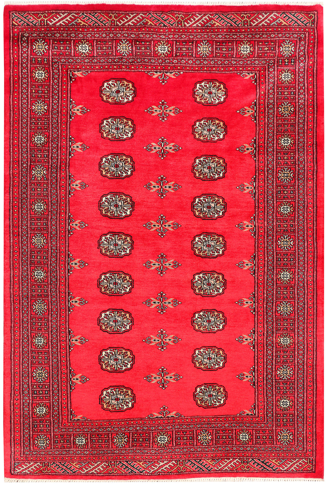 Crimson Bokhara 4' 8 x 7' - No. 45904 - ALRUG Rug Store