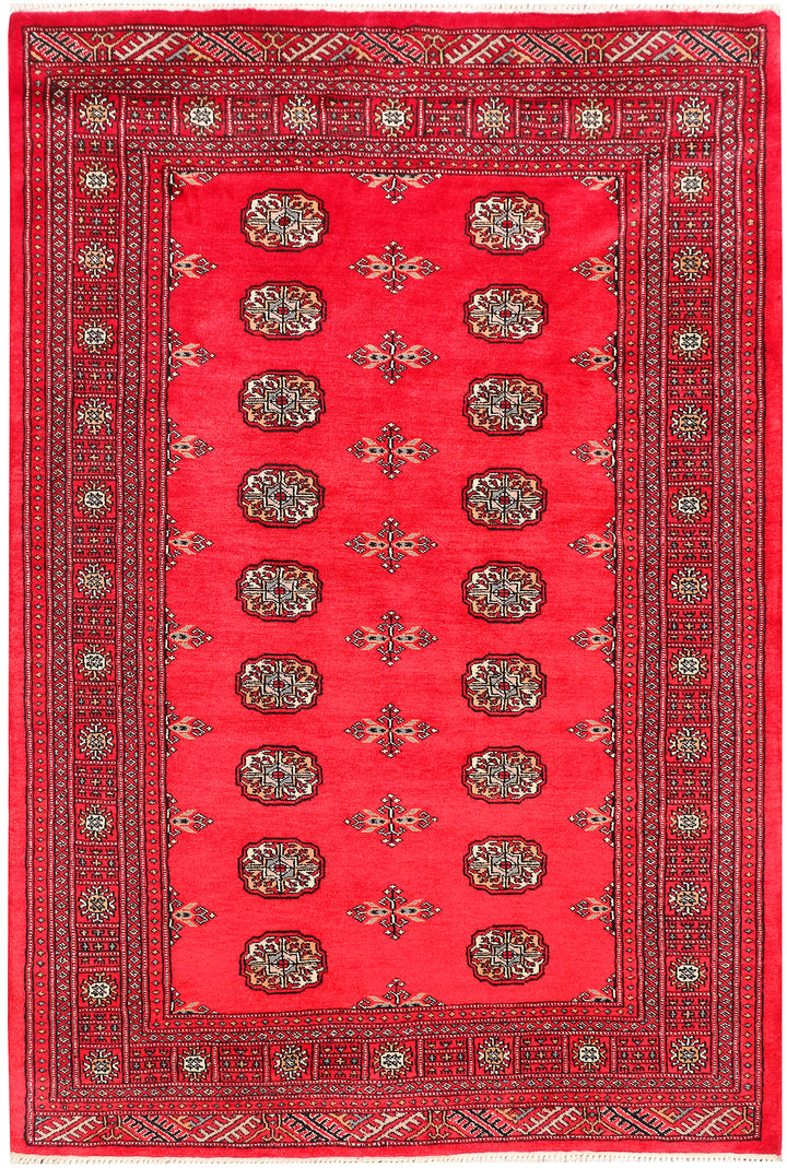 Crimson Bokhara 4' 8 x 7' - No. 45904 - ALRUG Rug Store