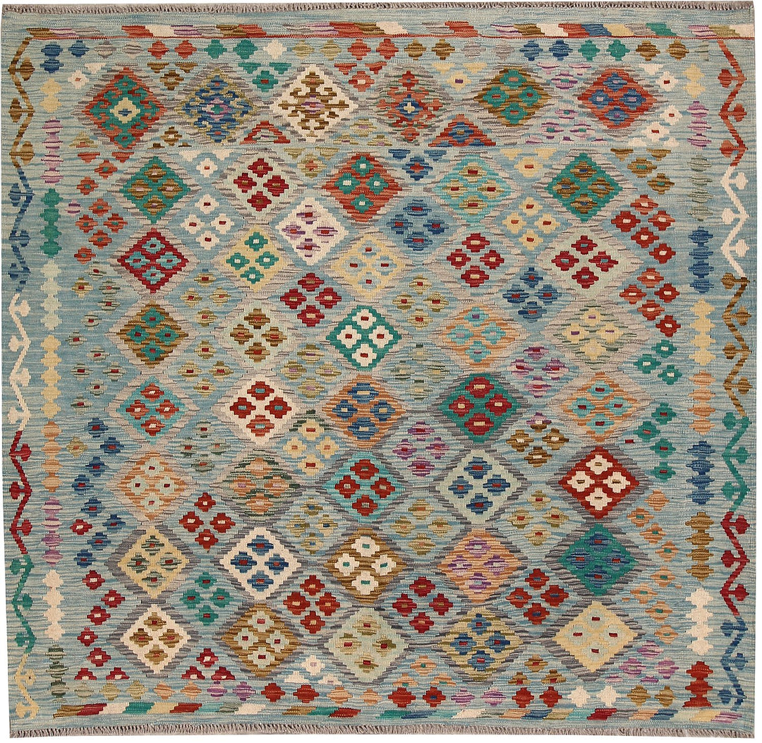 Vegetable Kilim 6' 3 x 6' 6 (ft) - No. AL89058 - ALRUG Rug Store