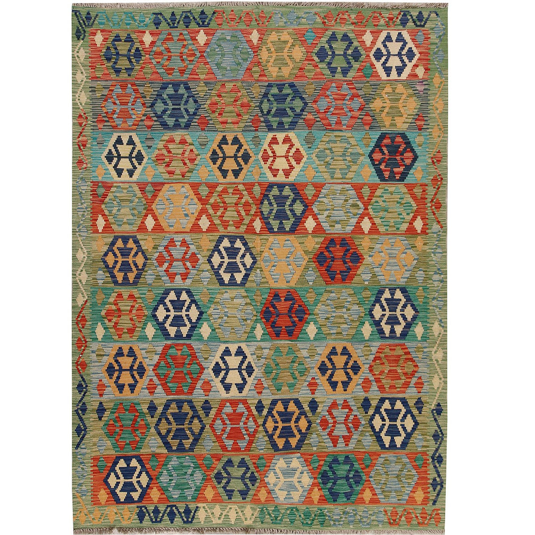 Vegetable Kilim 5' 8 x 8' 2 (ft) - No. AL65139 - ALRUG Rug Store
