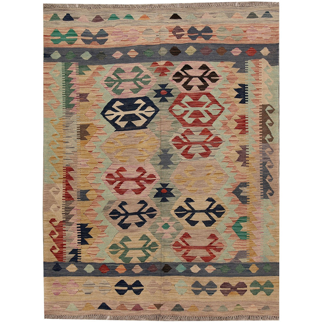 Vegetable Kilim 4' 8 x 6' 3 (ft) - No. AL50153 - ALRUG Rug Store