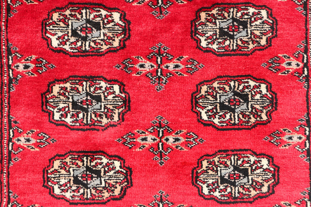 Red Bokhara 3' 2 x 4' 10 - No. 46194 - ALRUG Rug Store