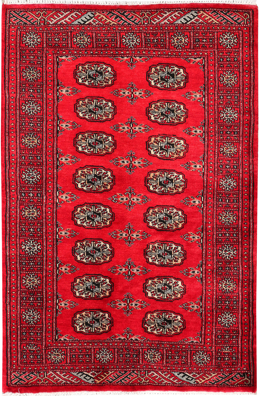 Red Bokhara 3' 2 x 4' 10 - No. 46194 - ALRUG Rug Store