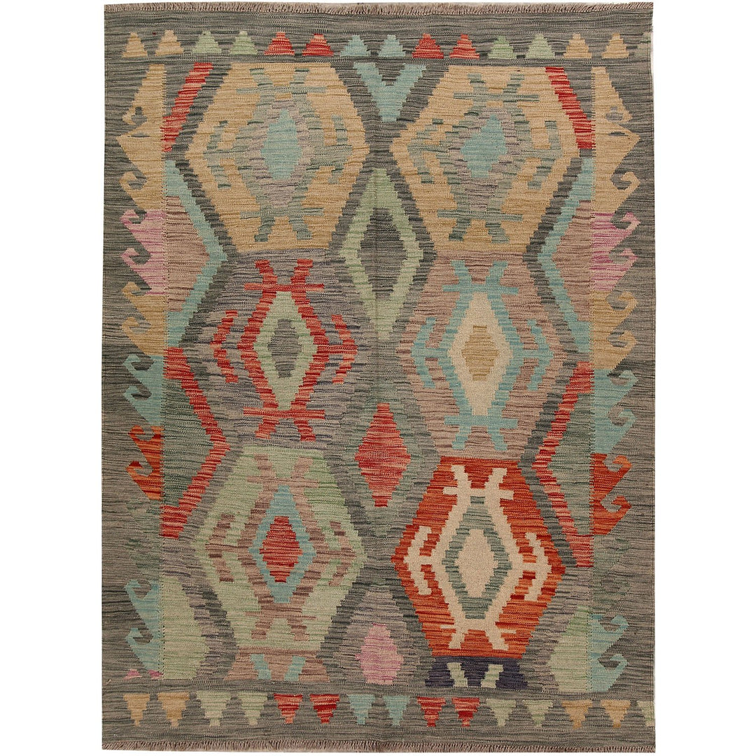Vegetable Kilim 4' 7 x 6' 3 (ft) - No. AL89951 - ALRUG Rug Store