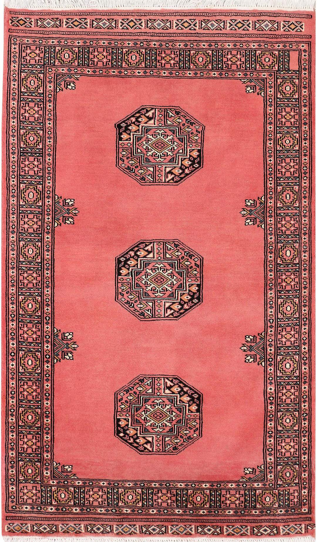 Coral Pakistani Oriental Rug 3'2" x 5'4" Hand-Knotted