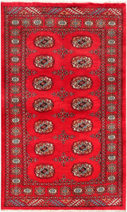 Dark Red Bokhara 3'  1" x 5'  1" - No. QA81938