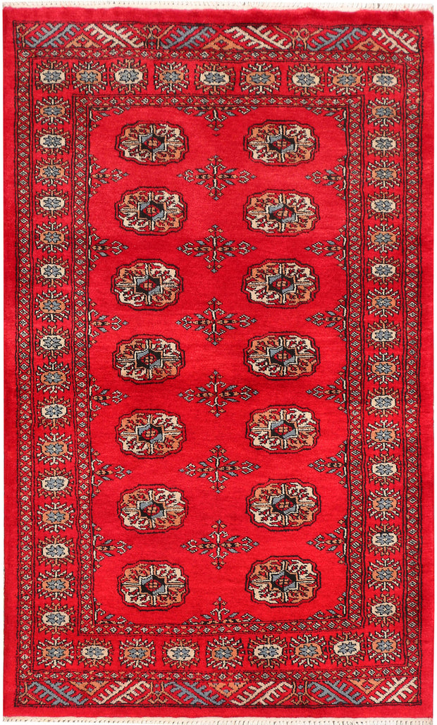 Dark Red Bokhara 3'  1" x 5'  1" - No. QA81938