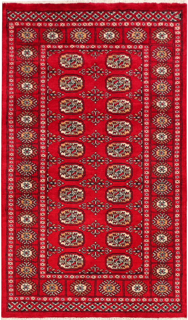 Dark Red Bokhara 3'  1" x 5'  1" - No. QA79688