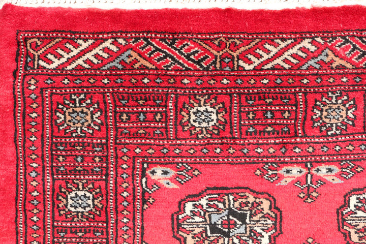 Dark Red Bokhara 3' 3 x 4' 11 - No. 46285 - ALRUG Rug Store