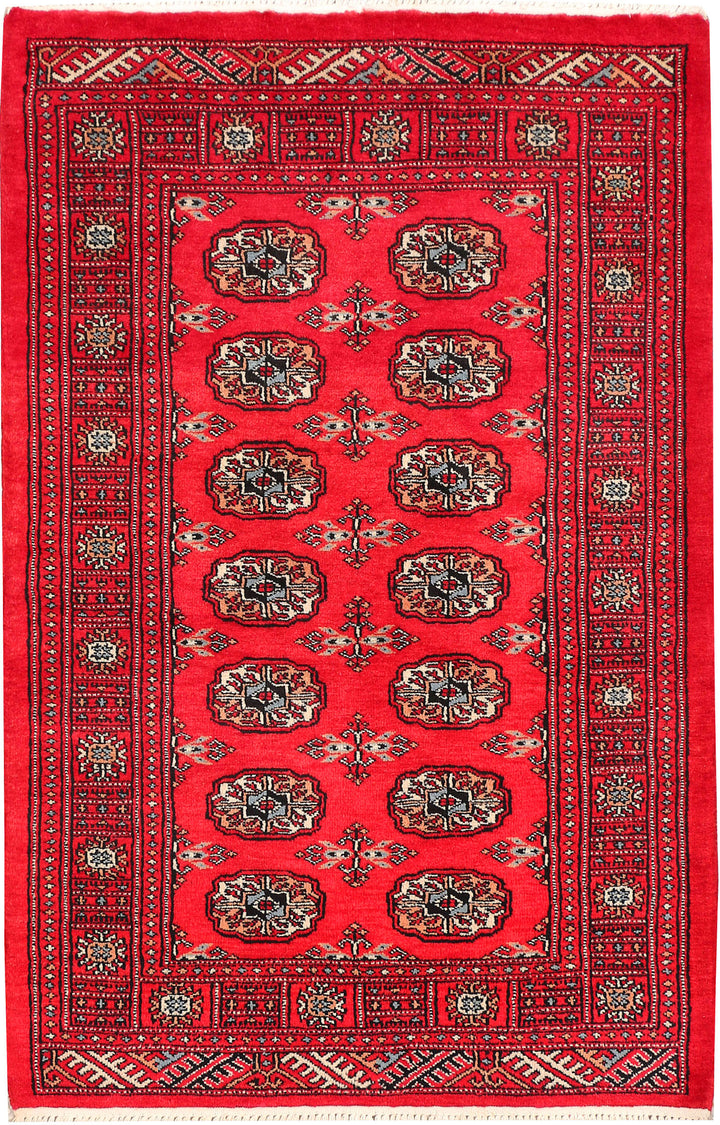 Dark Red Bokhara 3' 3 x 4' 11 - No. 46285 - ALRUG Rug Store