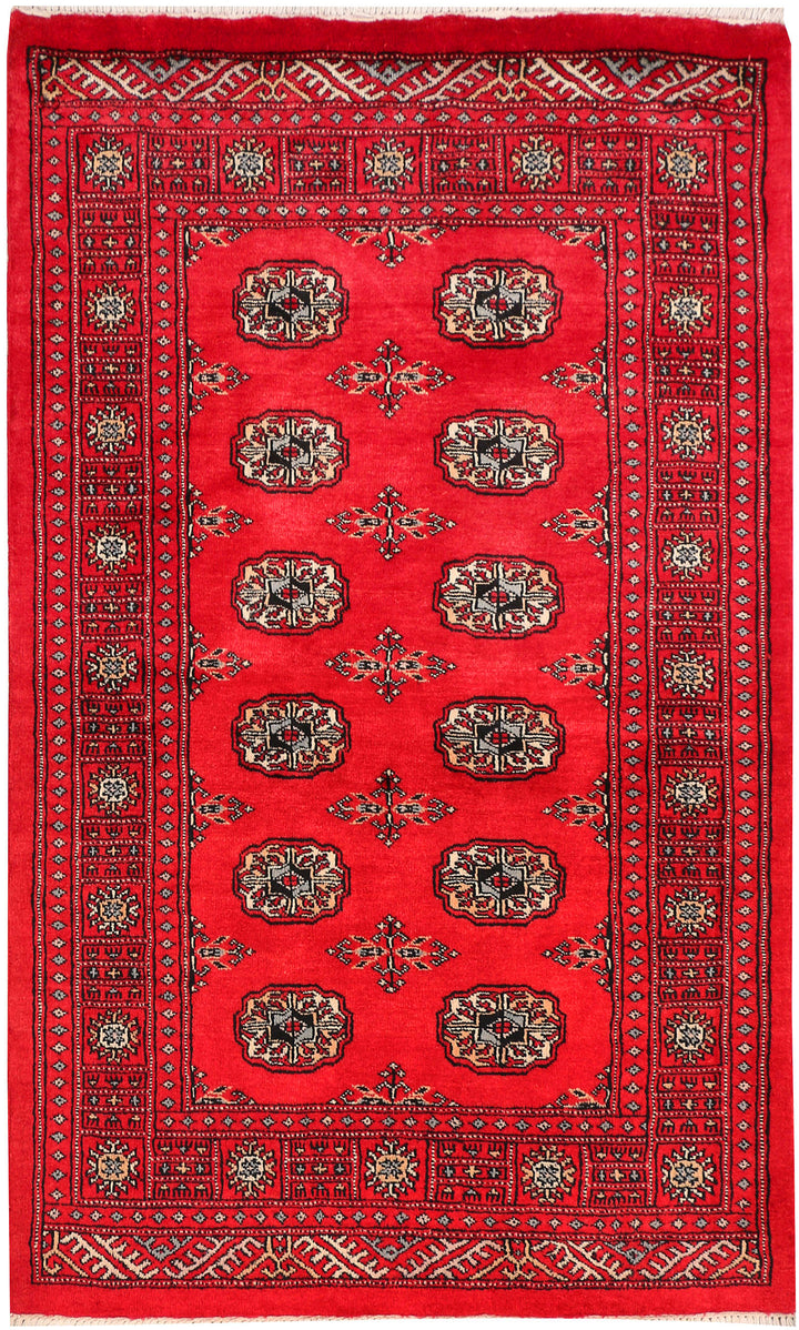 Dark Red Bokhara 3' 3 x 5' 5 - No. 46289 - ALRUG Rug Store