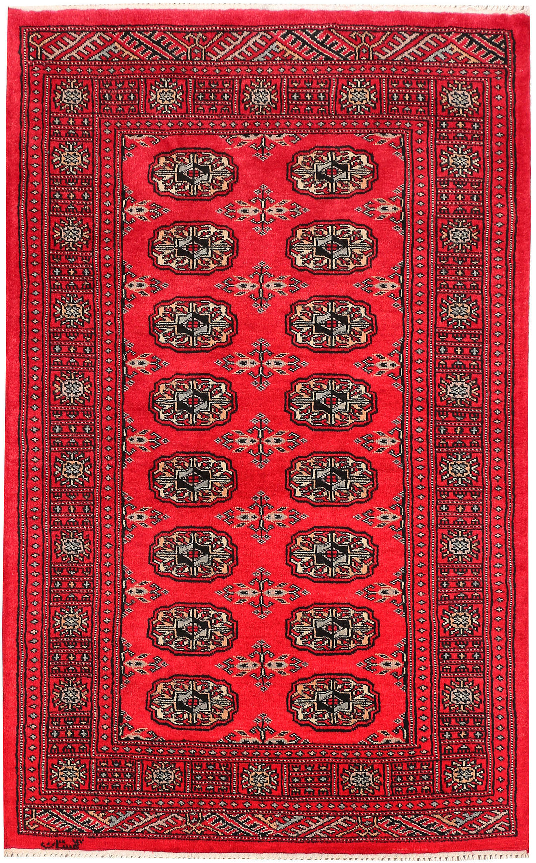 Red Bokhara 3' 2 x 5' 1 - No. 46291 - ALRUG Rug Store