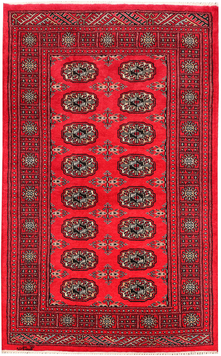 Red Bokhara 3' 2 x 5' 1 - No. 46291 - ALRUG Rug Store