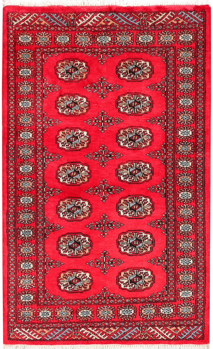 Crimson Bokhara 3'  1" x 5'  1" - No. QA33751