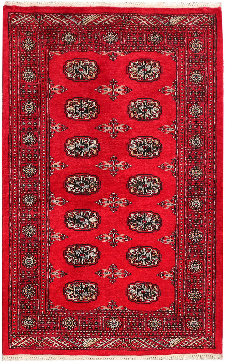 Dark Red Bokhara 3'  2" x 5' " - No. QA22803
