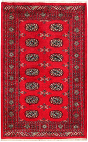 Dark Red Bokhara 3'  2" x 5' " - No. QA22803