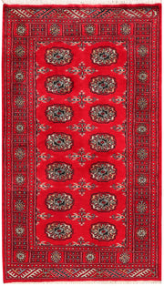 Dark Red Bokhara 3'  1" x 5'  2" - No. QA43628
