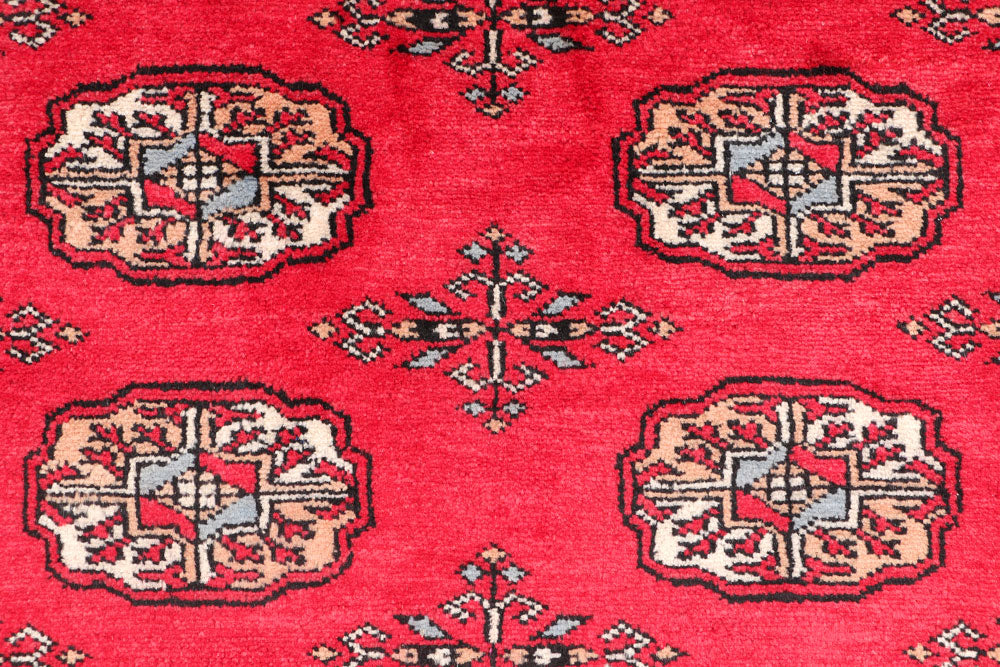 Red Bokhara 3' 2 x 4' 10 - No. 46302 - ALRUG Rug Store