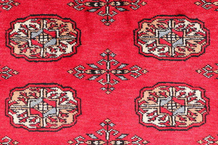 Red Bokhara 3' 2 x 4' 10 - No. 46302 - ALRUG Rug Store