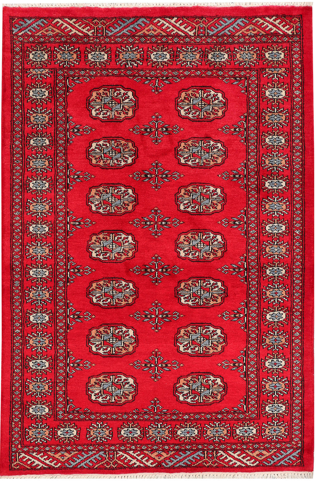 Red Bokhara 3' 2 x 4' 10 - No. 46302 - ALRUG Rug Store