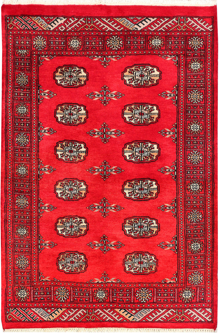 Red Bokhara 3' 2 x 4' 9 - No. 46304 - ALRUG Rug Store