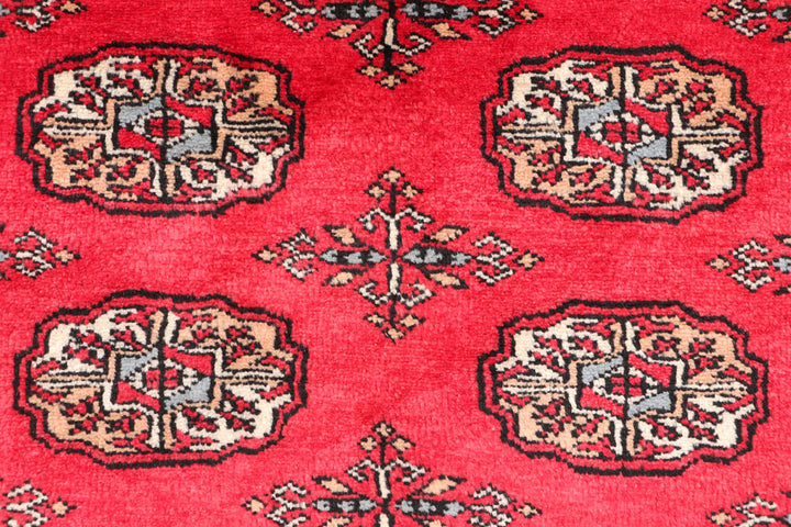 Red Bokhara 3' 2 x 4' 8 - No. 46307 - ALRUG Rug Store