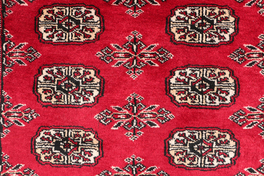 Dark Red Bokhara 3'  1" x 5'  4" - No. QA41864