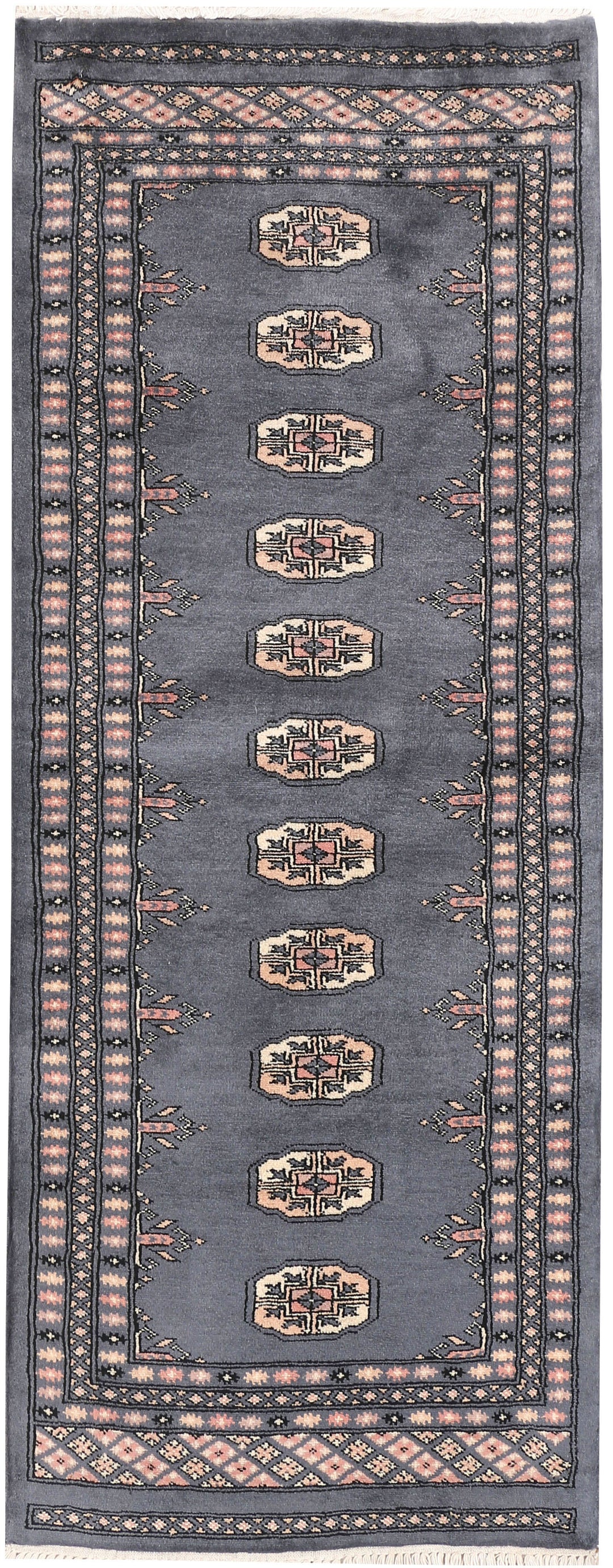 Slate Grey Bokhara 2' 1 x 5' 5 - No. 46493 - ALRUG Rug Store