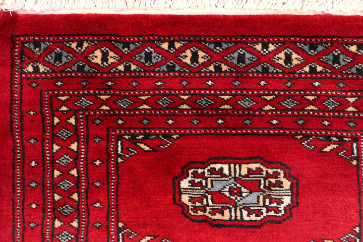 Dark Red Bokhara 2'  1" x 6'  3" - No. QA50228