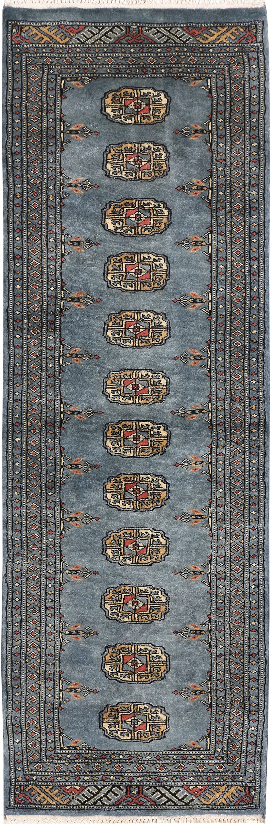 Light Slate Grey Bokhara 2' x 6' 1 - No. 46532 - ALRUG Rug Store