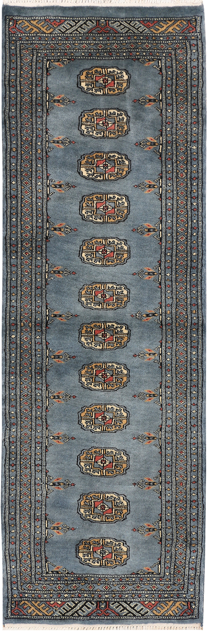 Light Slate Grey Bokhara 2' x 6' 1 - No. 46532 - ALRUG Rug Store