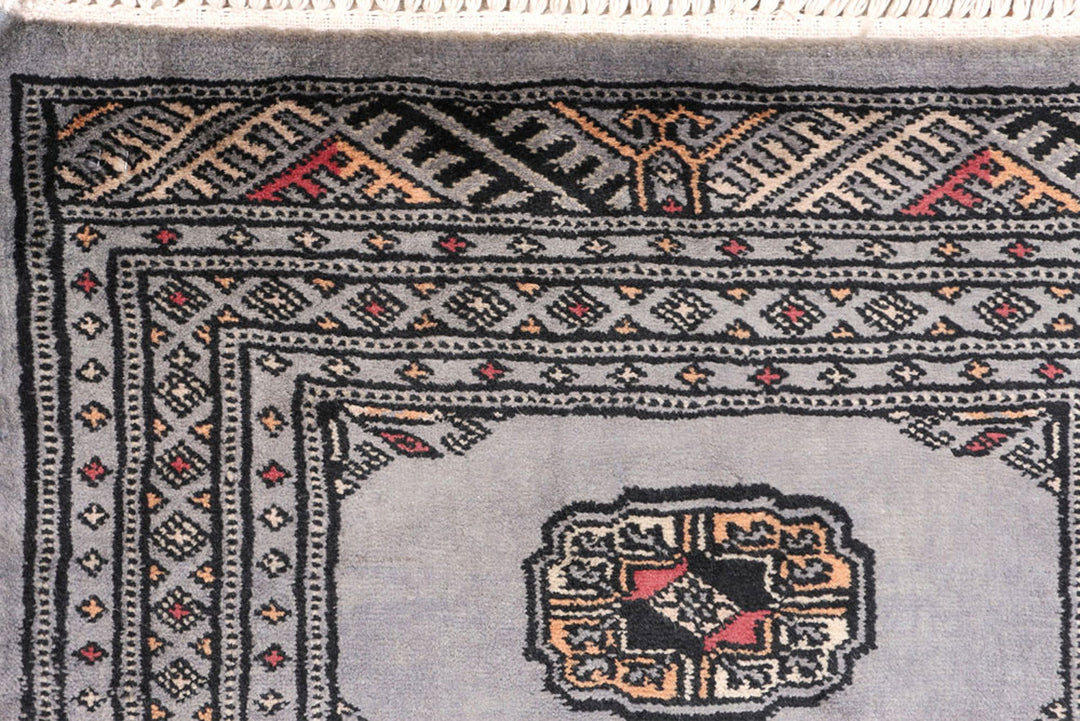 Grey Bokhara 2'  1" x 6'  3" - No. QA56764