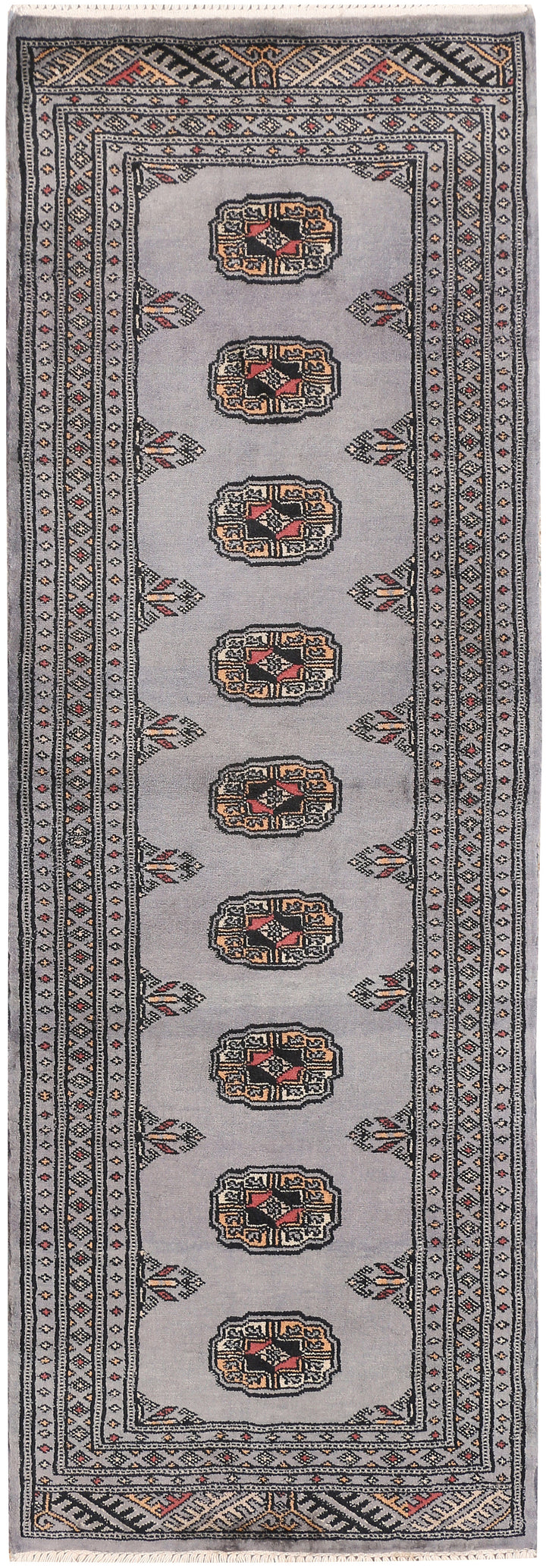 Grey Bokhara 2'  1" x 6'  3" - No. QA56764
