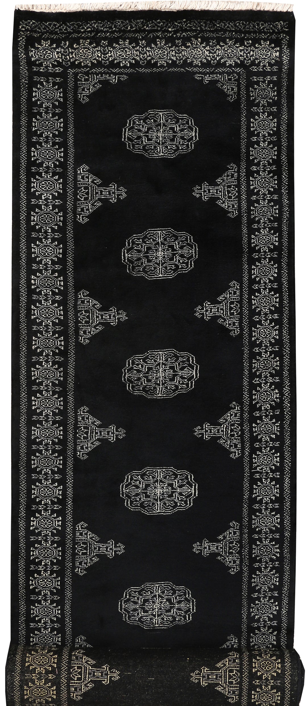 Black Bokhara 2' 6 x 10' 3 - No. 46830 - ALRUG Rug Store