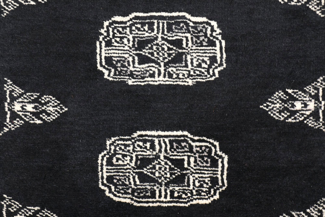 Black Bokhara 2'  5" x 12'  7" - No. QA33636