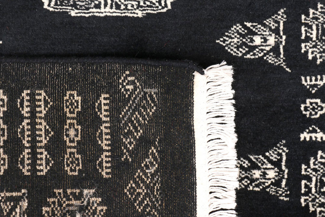 Black Bokhara 2'  5" x 12'  7" - No. QA33636