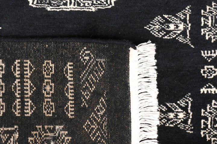 Black Bokhara 2'  5" x 12'  7" - No. QA33636